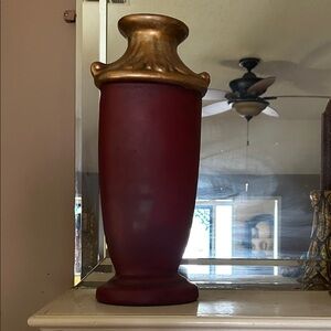 Elegant Red and Gold Vase
